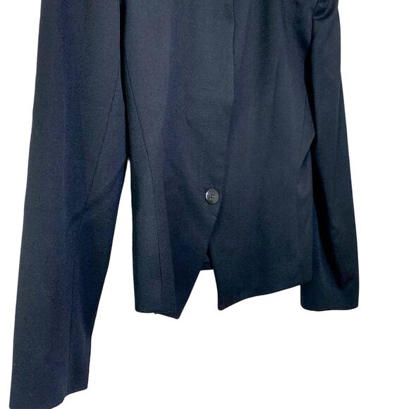 Dior Vintage Fitted Cropped Wool Button Down Padded Blazer Jacket Black US 8 - Picture 5 of 16